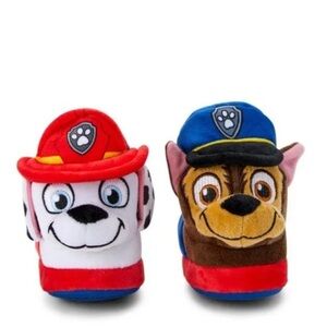 Paw Patrol Toddler Boys 3D Plush Slippers 9-10 Blue Red
